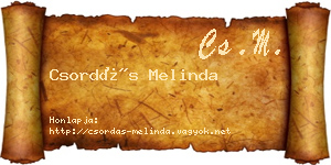 Csordás Melinda névjegykártya