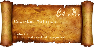 Csordás Melinda névjegykártya