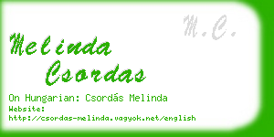 melinda csordas business card