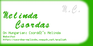 melinda csordas business card